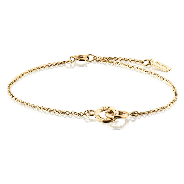 Mini Twosome Bracelets Gold 17-19 cm