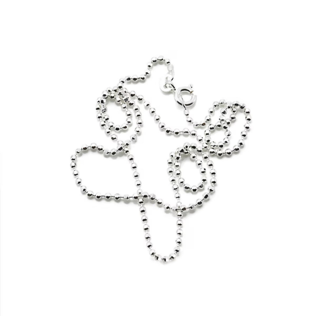 Bead Chain D/C 1.8 mm Necklaces Silver 50 cm