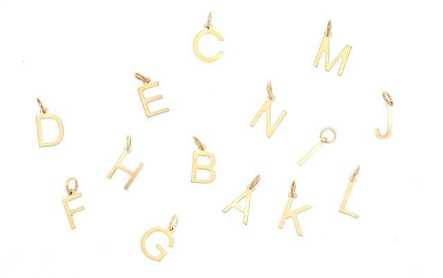 Letters bokstäver A-Z Gold