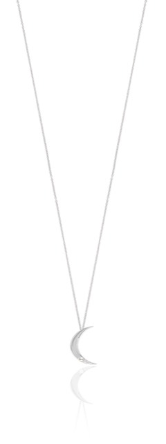 One moon Necklaces Silver 65-75 cm