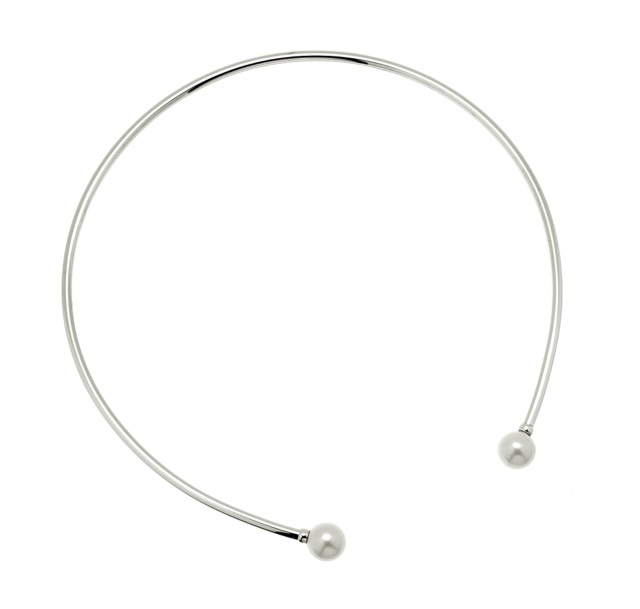 Pearl bangle Necklaces flex Silver