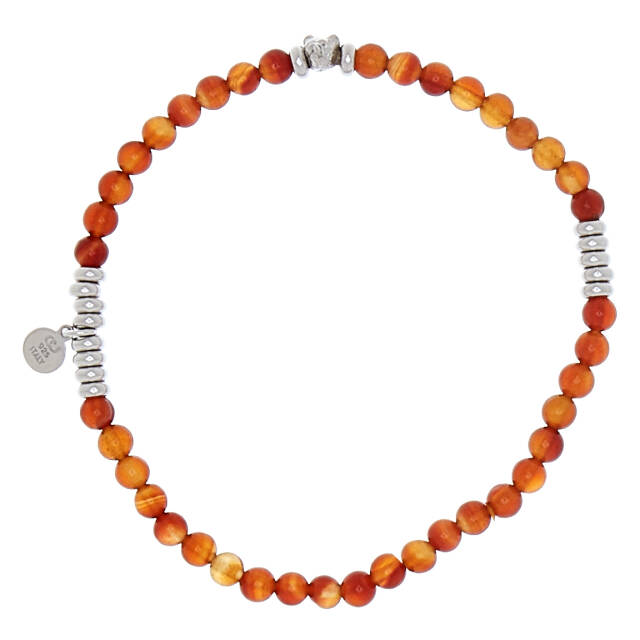 Bear elastic brace Bracelets orange Silver