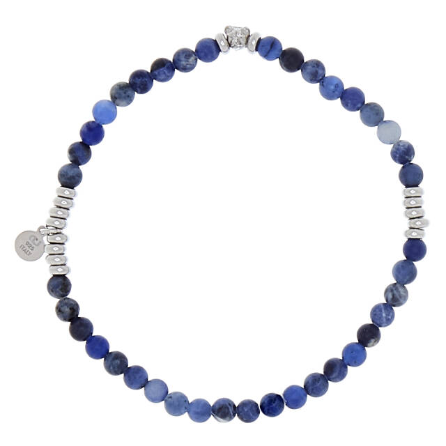 Bear elastic brace Bracelets blue Silver