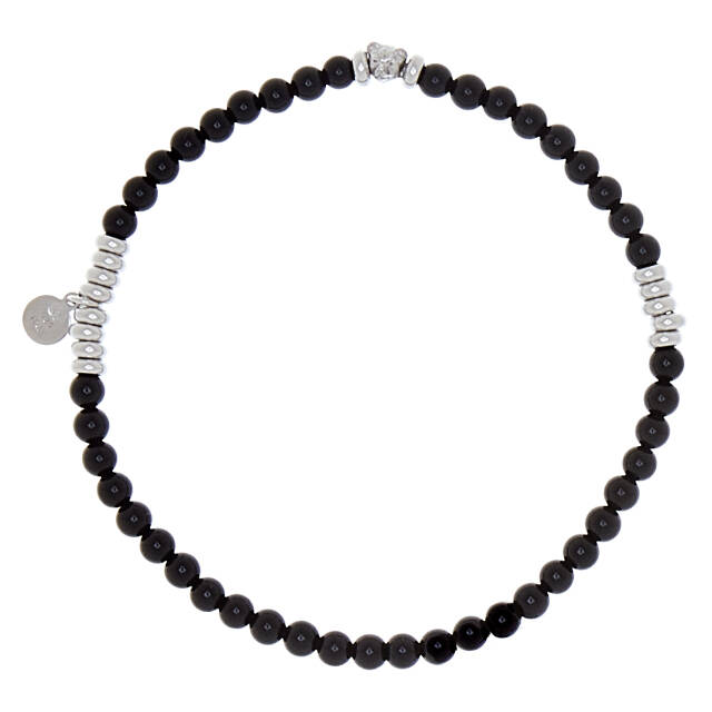 Bear elastic brace Bracelets black Silver