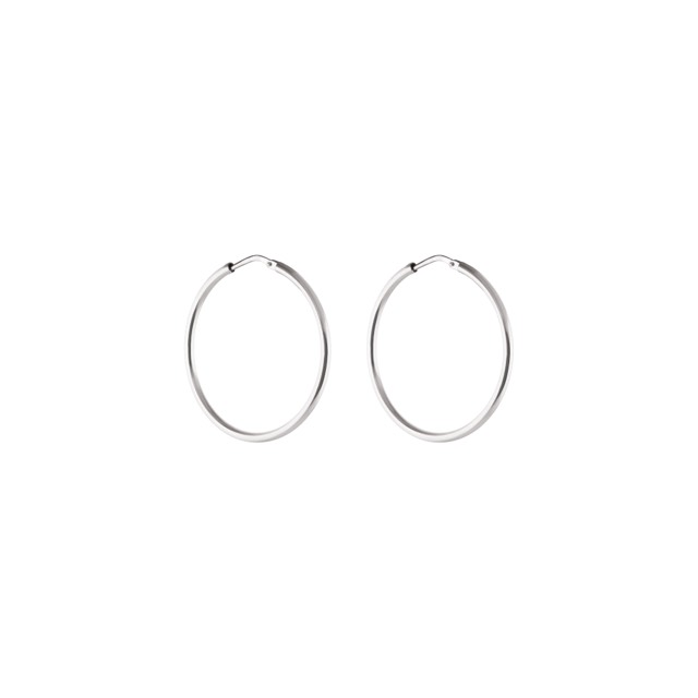 Letters small hoop Earring Silver