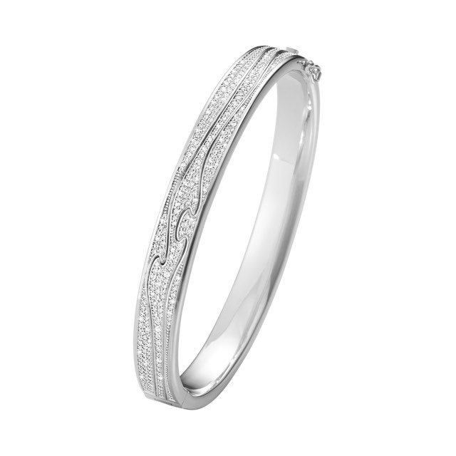 FUSION BANGLE Bracelets FULL PAVÉ 2.19 ct White gold