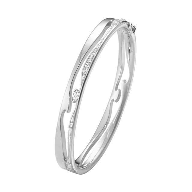 FUSION OPEN BANGLE Bracelets PAVÉ 0.77 ct White gold