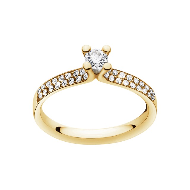 MAGIC SOLITAIRE Ring Diamonds PAVÉ 0.33 ct Gold