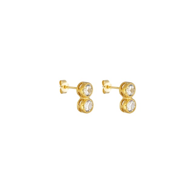 Cubic twin Earring Gold