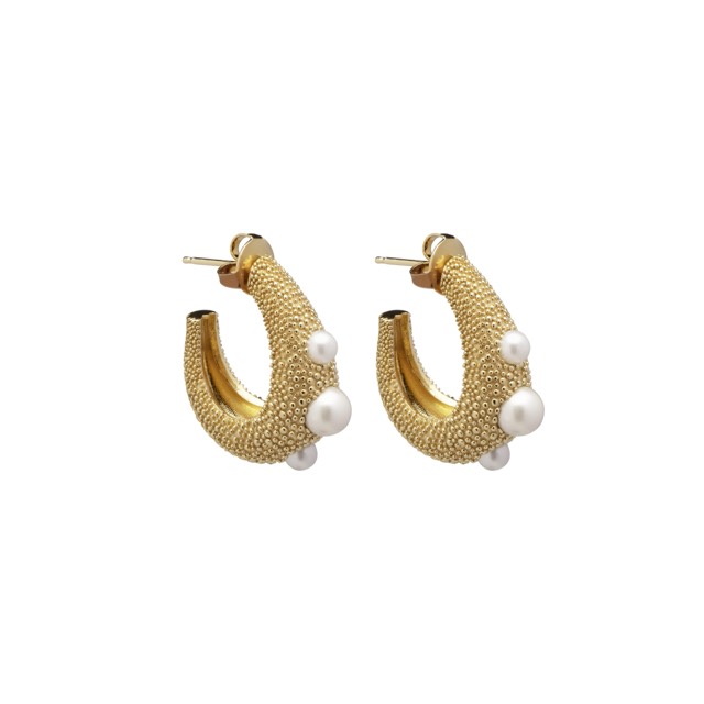 Pearl bubble big Earring Gold