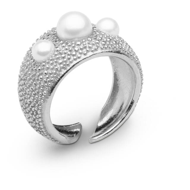 Pearl bubble ring Silver