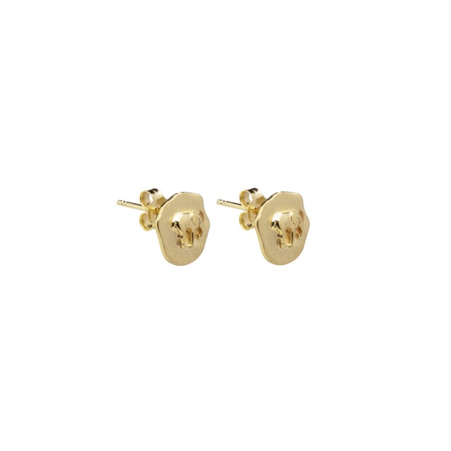 Letters elephant stud Earring Gold