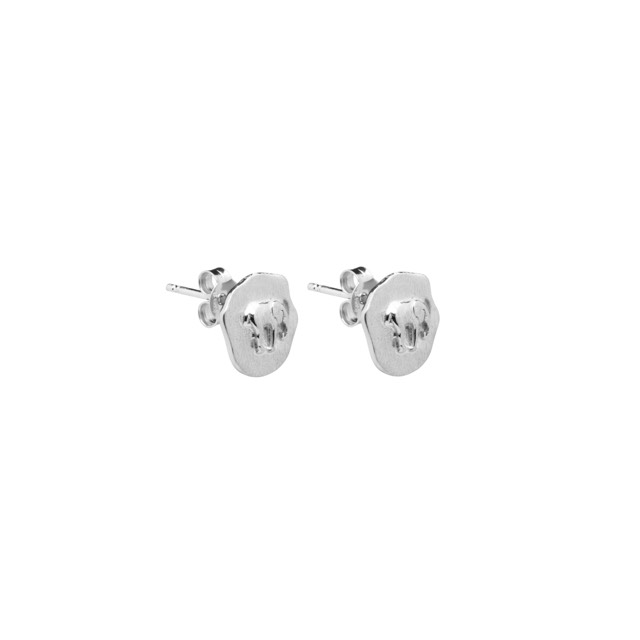 Letters elephant stud Earring Silver