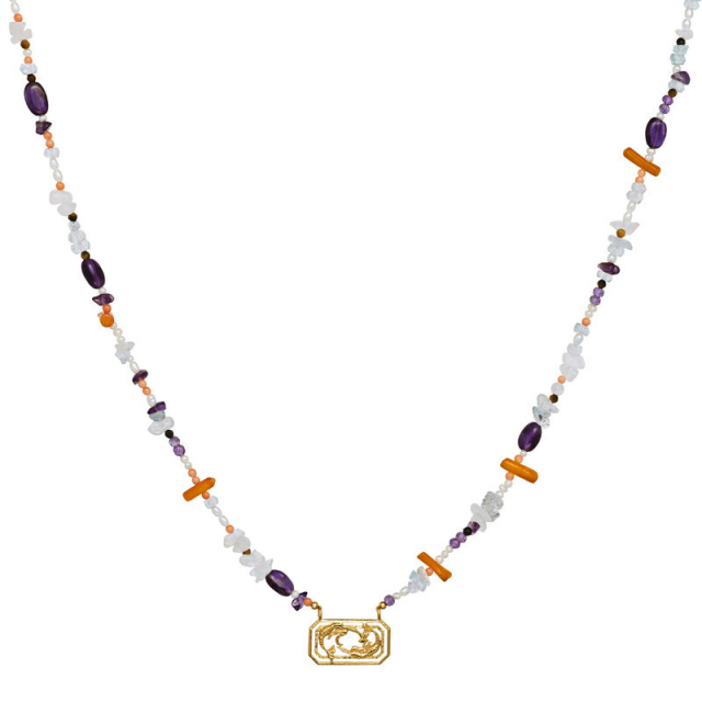 Zodiac Water Pisces Necklaces (Gold)