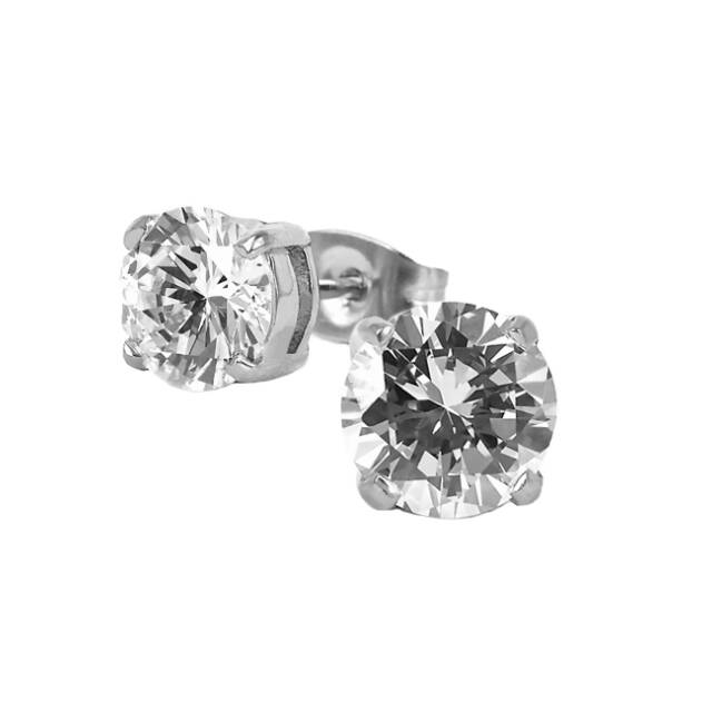 IDA 7 mm Earrings Steel/Kristal