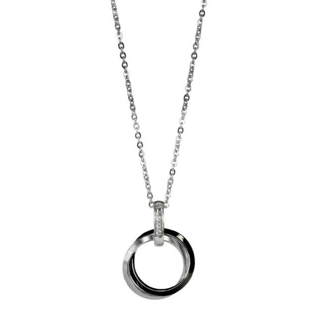 CAROLIN Long Necklaces Black/Steel