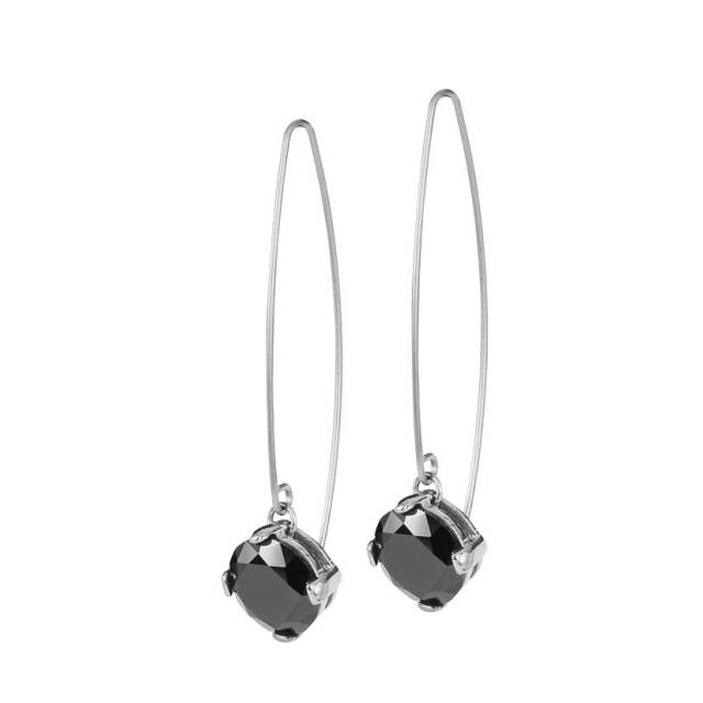 FRIDA Long Earrings Steel/Black