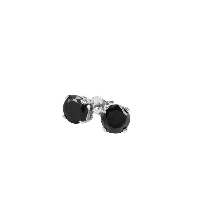 IDA 4 mm Earrings Steel/Black