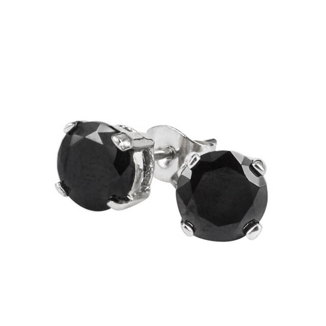 IDA 7 mm Earrings Steel/Black