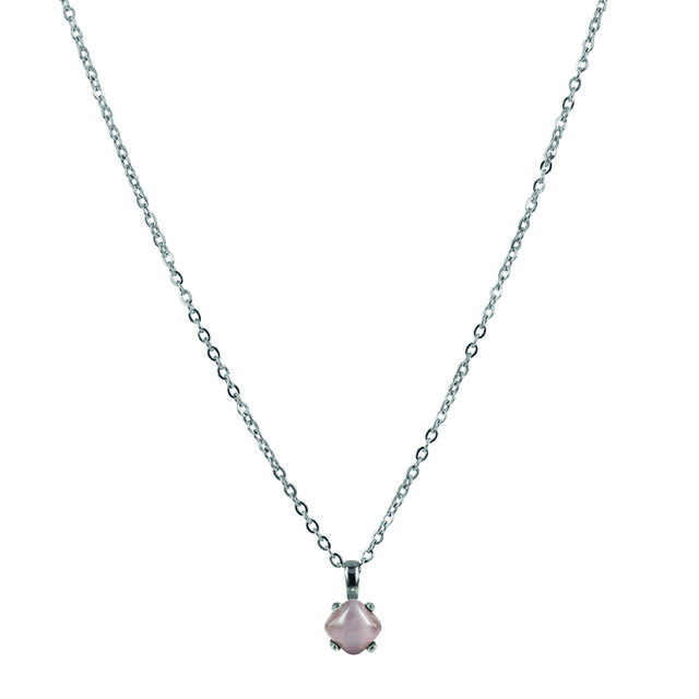 VICTORIA Long Necklaces Steel/Rosa