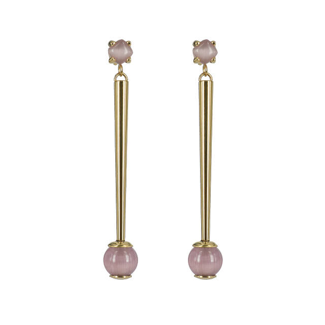 VICTORIA Long Earrings Gold/Rosa