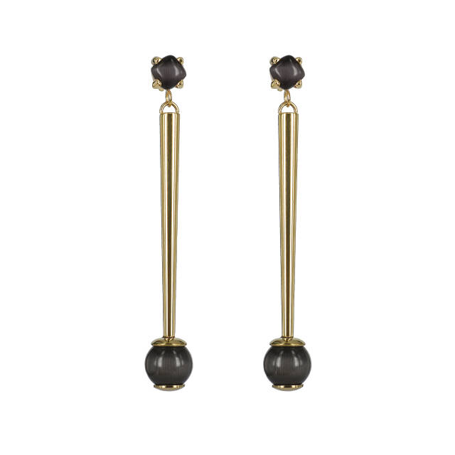 VICTORIA Long Earrings Gold/Gray