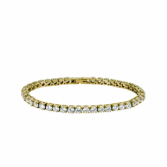 GLIMRA 4mm Bracelets Gold/Crystal