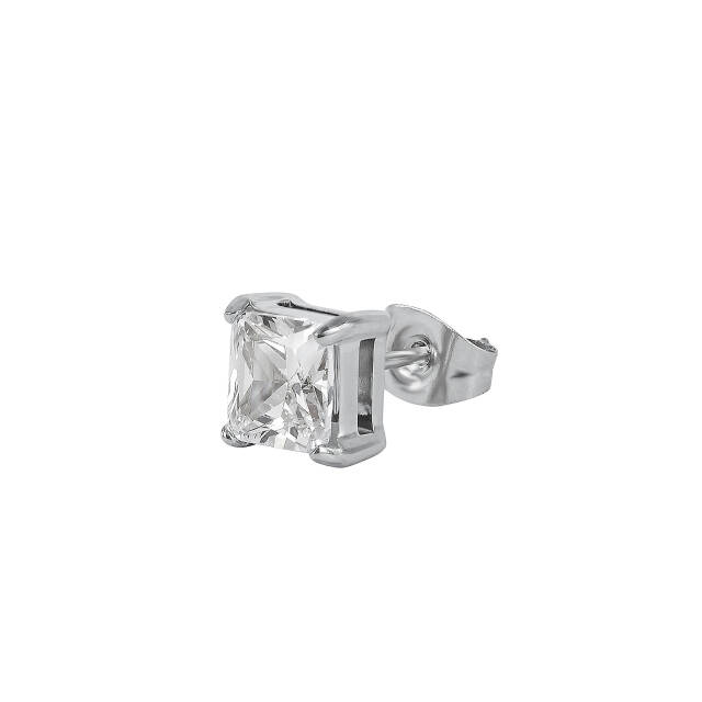 KIM 6mm Earrings Steel/Cristal