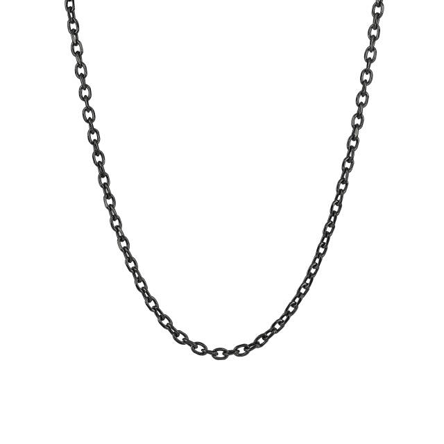 CHARLIE Chain Necklaces Black Antik