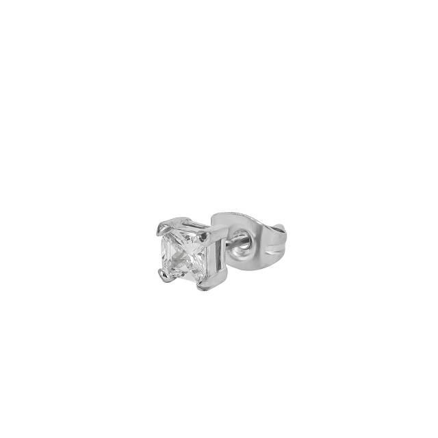 KIM 4mm Earrings Steel/Cristal