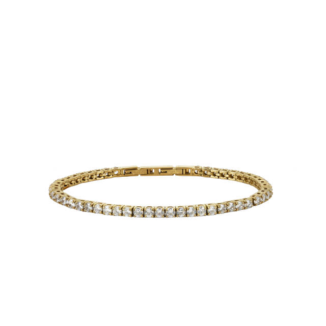 GLIMRA 3mm Bracelets Gold/Crystal