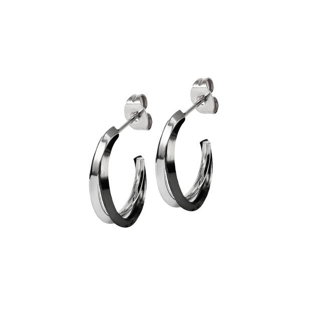 CHELSEA Small Earrings Steel/Black