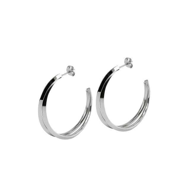 CHELSEA Big Earrings Steel/Steel
