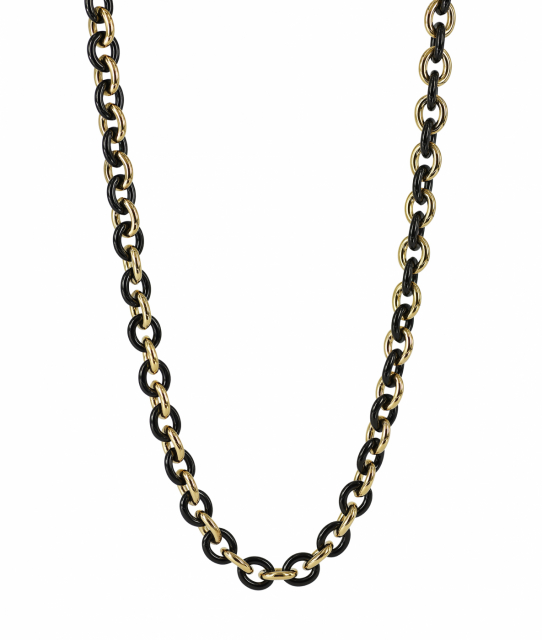 RUBY Small Long Necklaces Svart/Gold