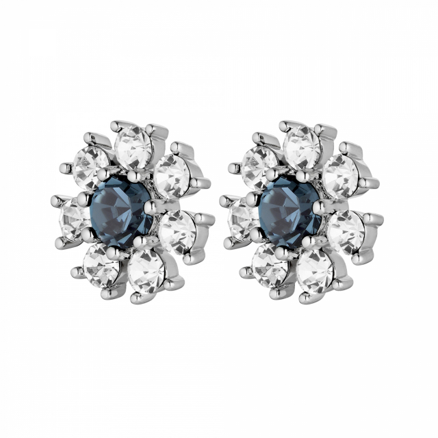 AUDE Silver ROYAL BLUE / CRYSTAL Earring