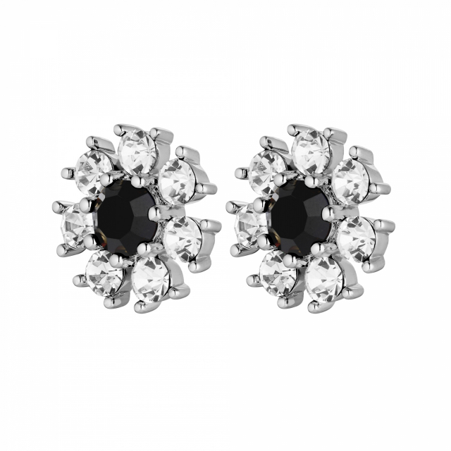 AUDE Silver BLACK / CRYSTAL Earring