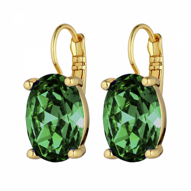 CHANTAL Gold EMERALD  GREEN Earring