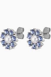 CARNEA SS SAPPHIRE / WHITE PEARL Earrings