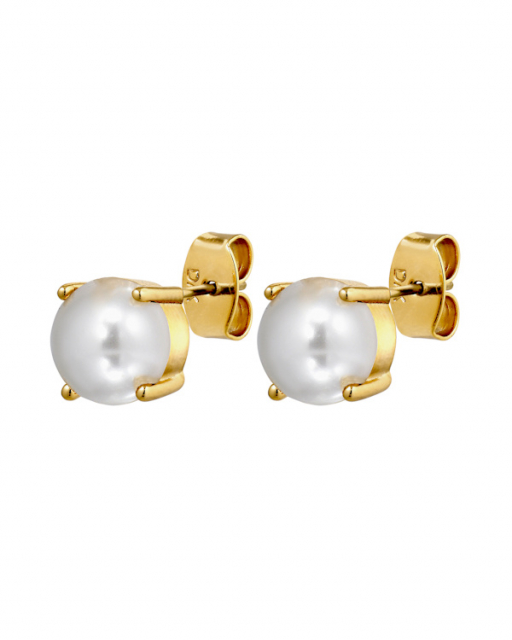 DAZE SG WHITE PEARL EARRINGS GOLD