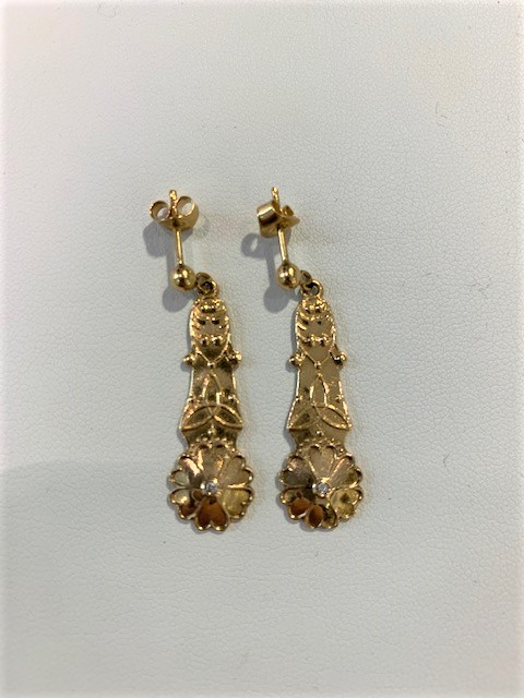 Uppland Earring blommor stort Gold