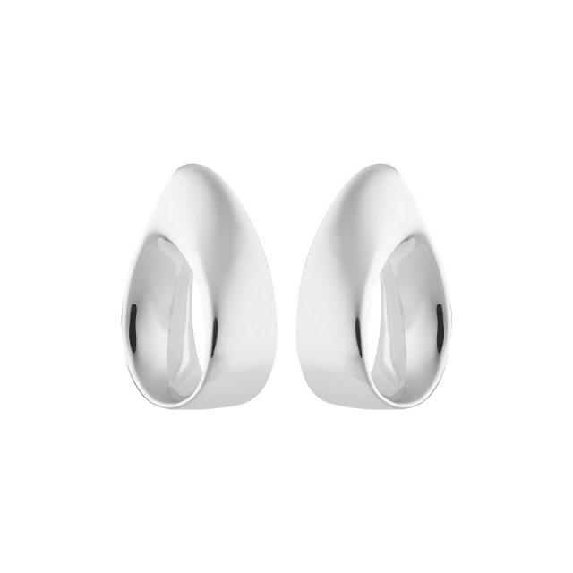 Aqua swirl studs Silver