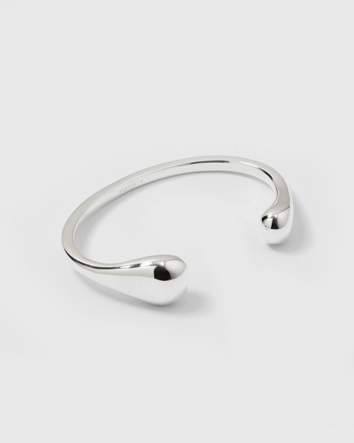 Bolded Drops Bangle Silver