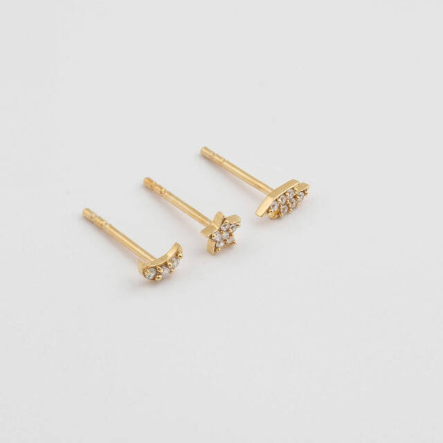 Mini Earring Collection Cosmos Gold
