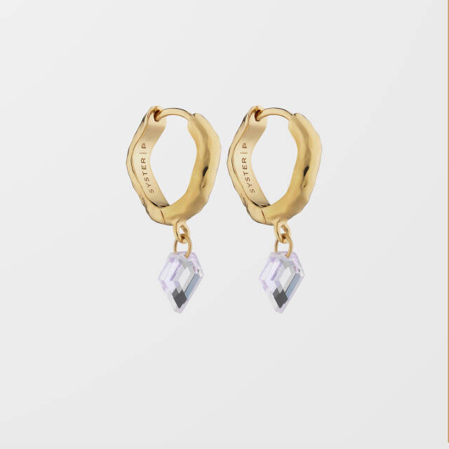 Diamona Amethyst Earring Gold