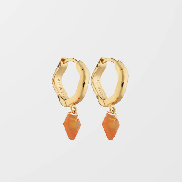 Diamona Carnelian Earring Gold