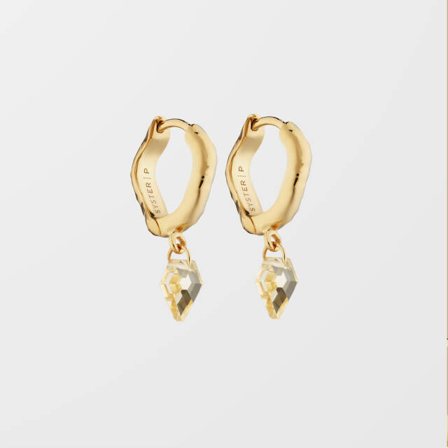 Diamona Citrine Earring Gold