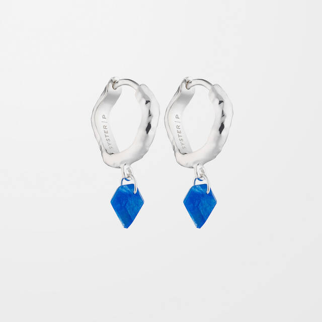 Diamona Blue Quartz Earring Silver