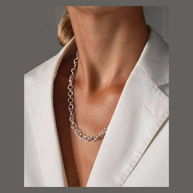 Les Amis drop chain Necklaces silver