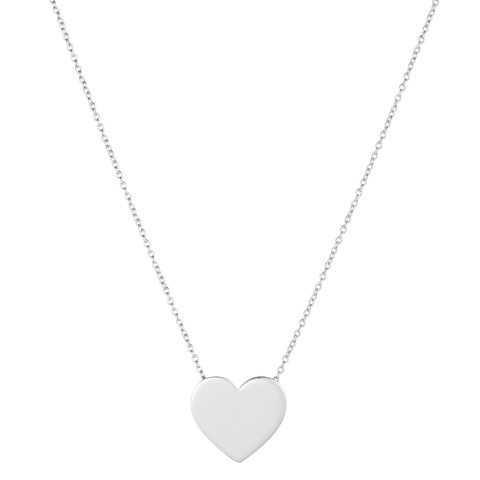 Heart Large Necklaces (silver) 42 cm