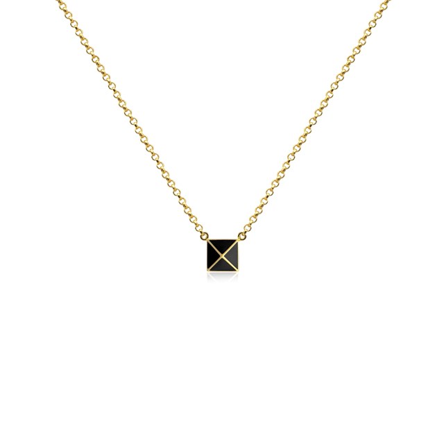 Enamel pyramid one stud Necklaces